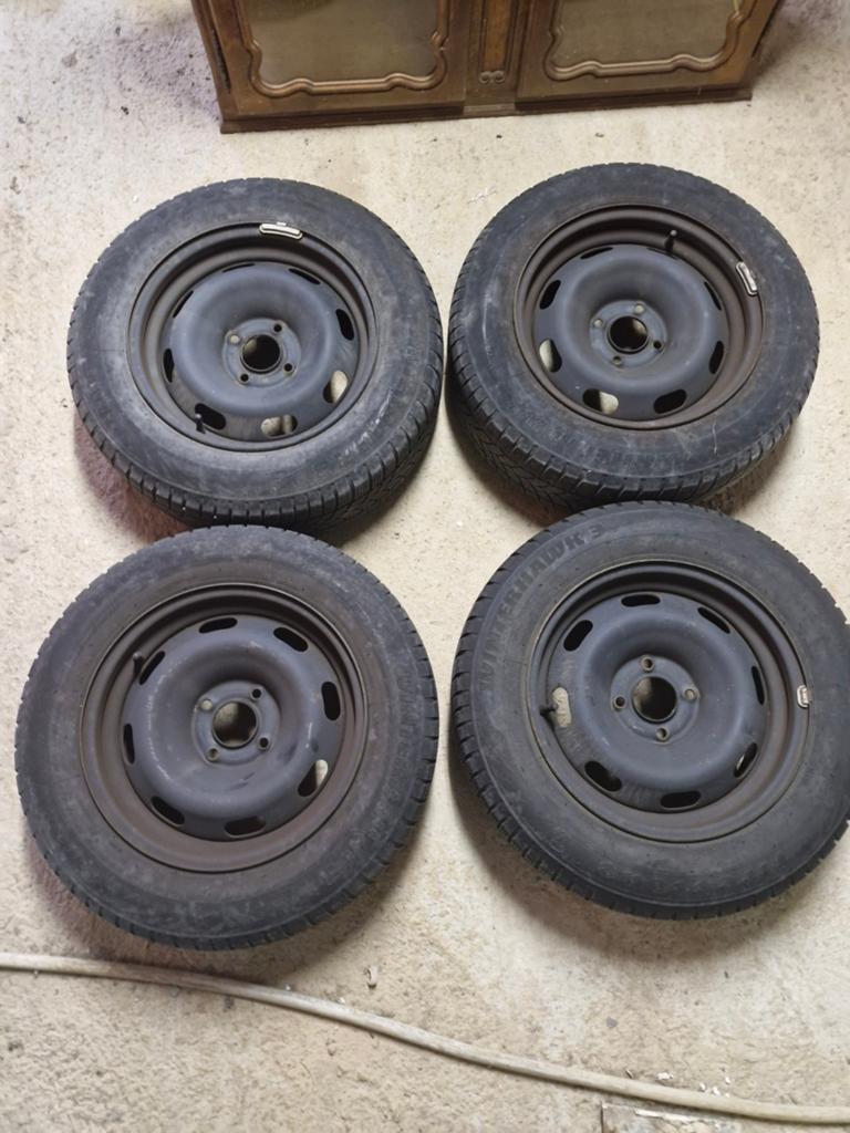 Kit roues hiver jantes tôles 195/65R15, Auto-onderdelen, Banden en Velgen, Ophalen, 15 inch, Winterbanden, Band(en)