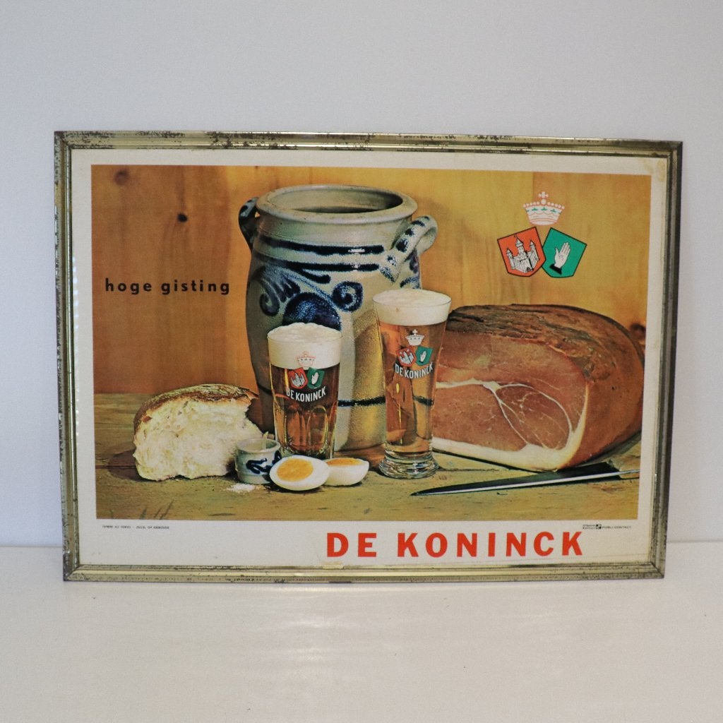Vintage De Koninck Reclame bord / pankarte, Ophalen of Verzenden, Gebruikt, Reclamebord