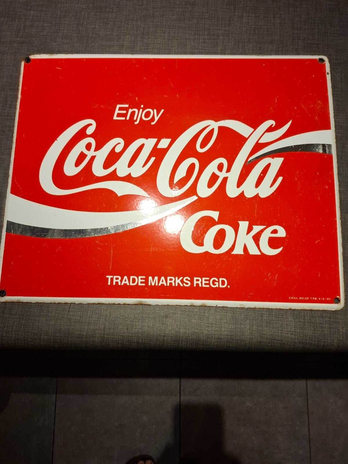 emaille bord coca cola, Ophalen of Verzenden, Gebruikt, Reclamebord