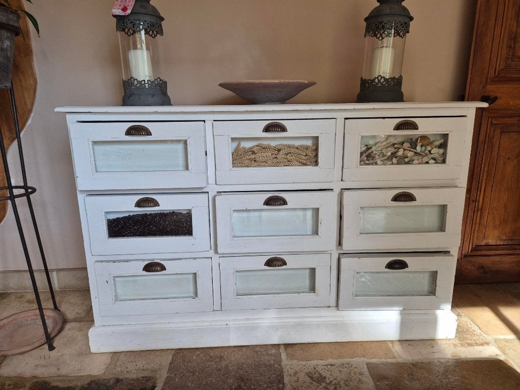 Dressoir / ladekast vintage wit, Ophalen, Gebruikt, Met lade(s), 25 tot 50 cm