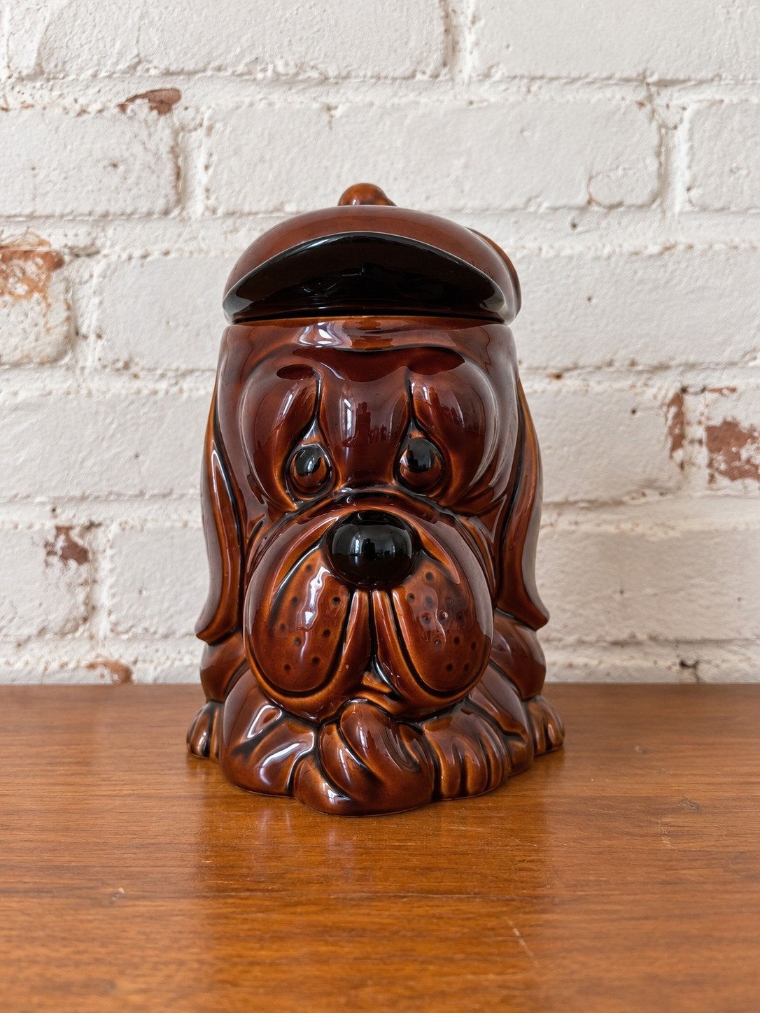 Pot à biscuits vintage chien P&K Made in England – 23 cm, Enlèvement ou Envoi