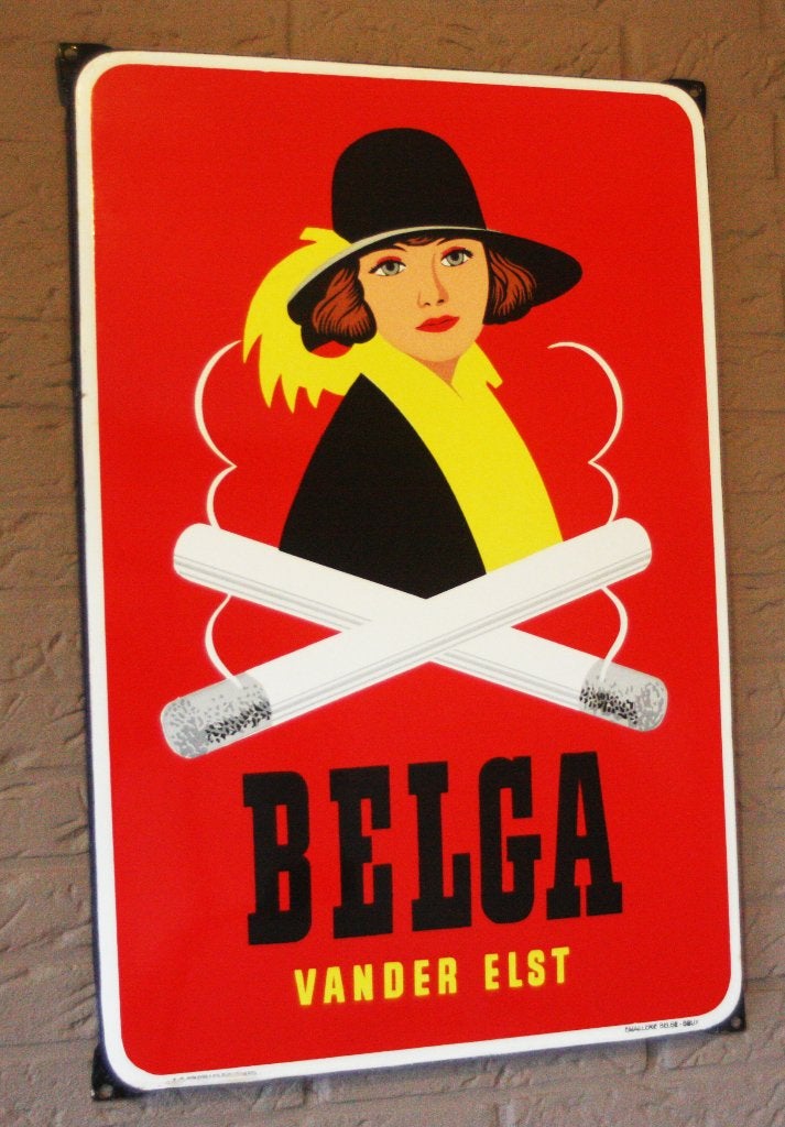 BELGA Vander Elst Reclamebord / 1951 / Emaillerie Belge Brux, Ophalen of Verzenden, Zo goed als nieuw, Reclamebord