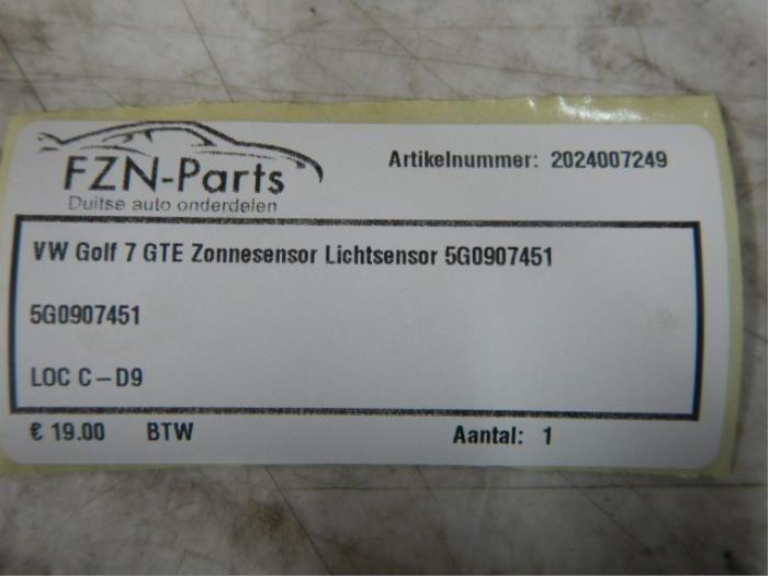 Lichtsensor Volkswagen Golf (22743189), Ophalen of Verzenden, Gebruikt