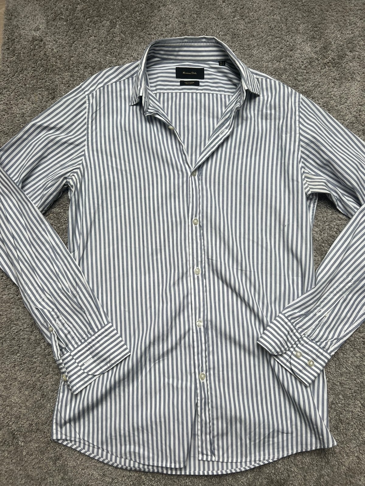 Massimo dutti overhemd licht blauw en wit, Ophalen of Verzenden, Nieuw, Meerkleurig, Halswijdte 38 (S) of kleiner