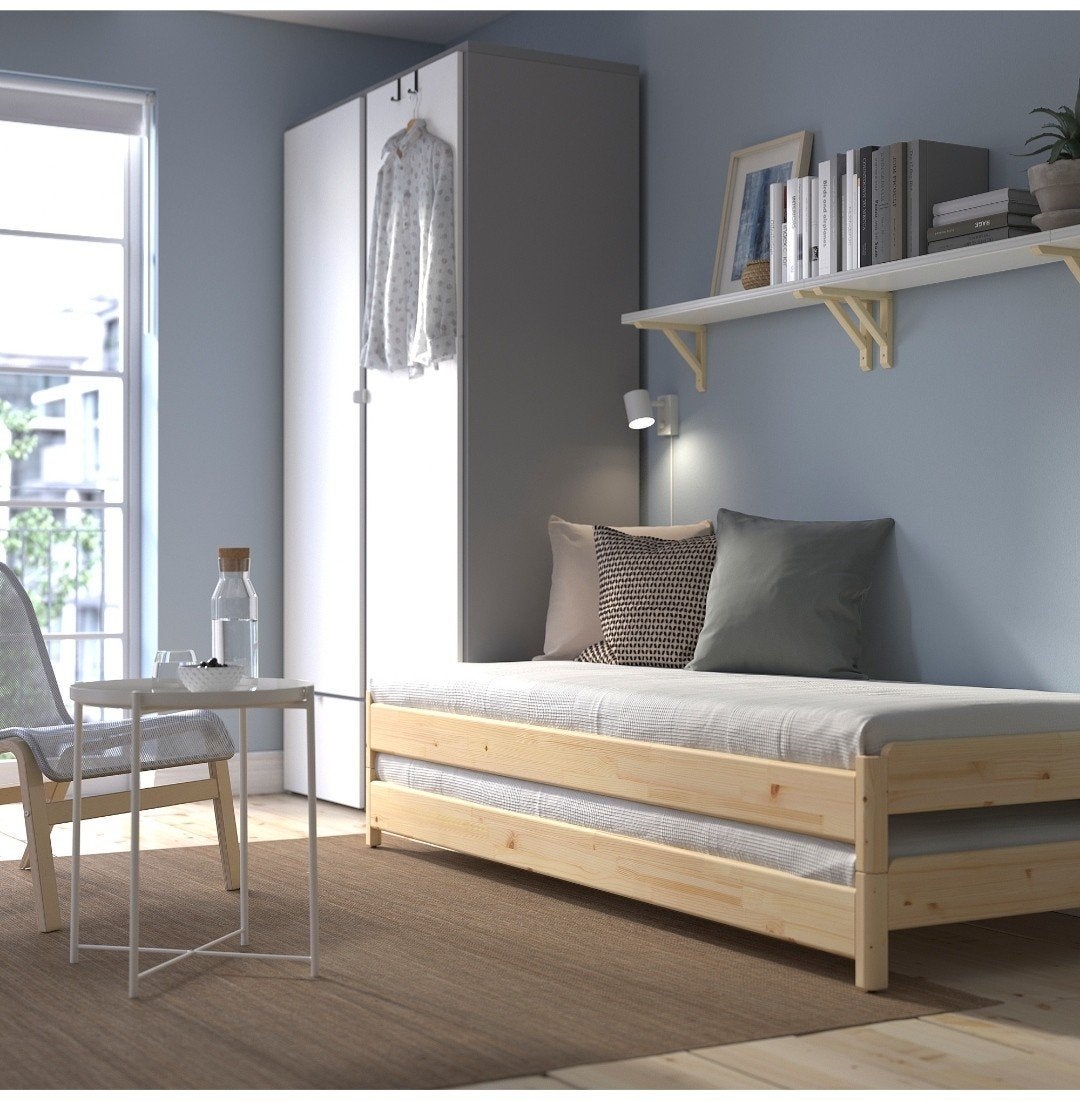 Stapelbaar zetel/bed, 2 matrassen, Ophalen