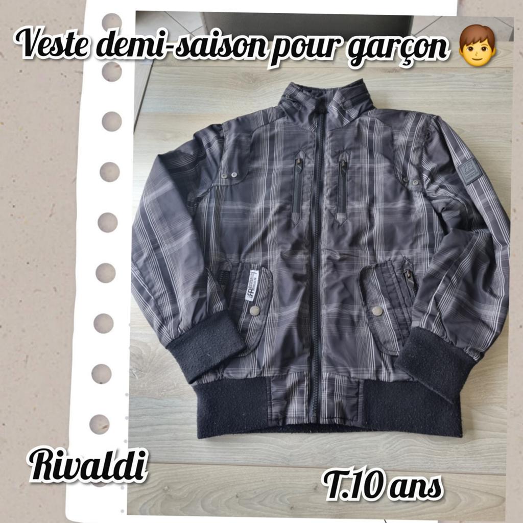 Veste demi-saison pour garçon  -noir/gris-Rivaldi-T.10 ans, Kinderen en Baby's, Kinderkleding | Maat 140, Gebruikt, Trui of Vest