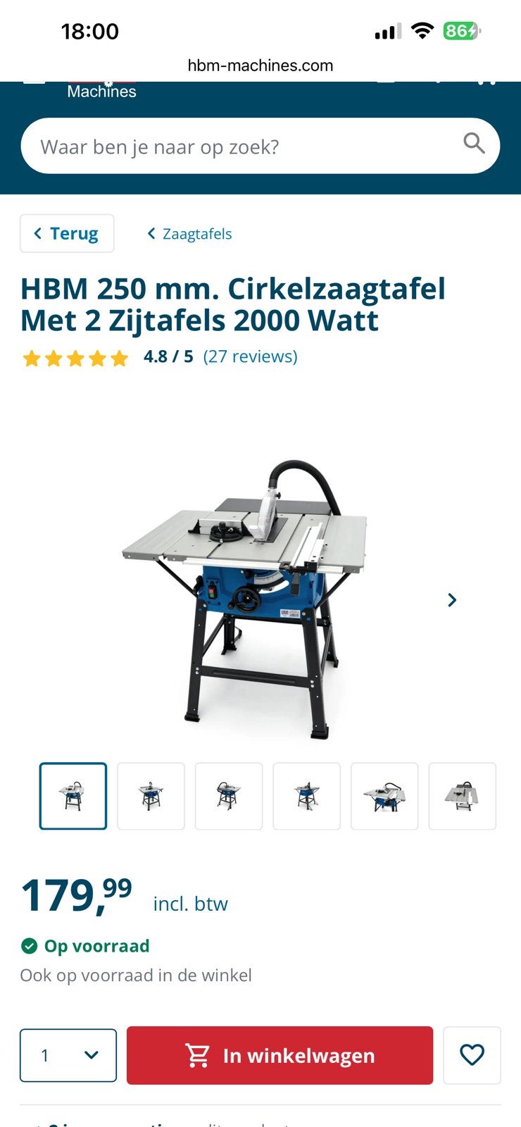 Zaagtafel hbm, Ophalen, Zo goed als nieuw
