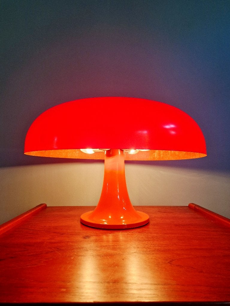 Oranje lamp Nesso, glasvezel, Artemide, 1960, Antiek en Kunst, Ophalen
