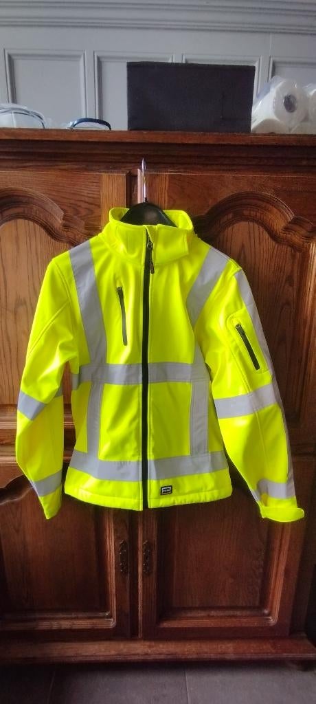 Gele fluorescerende jas met reflecterende tape, Geel, Ophalen of Verzenden, Zo goed als nieuw, Tricorp