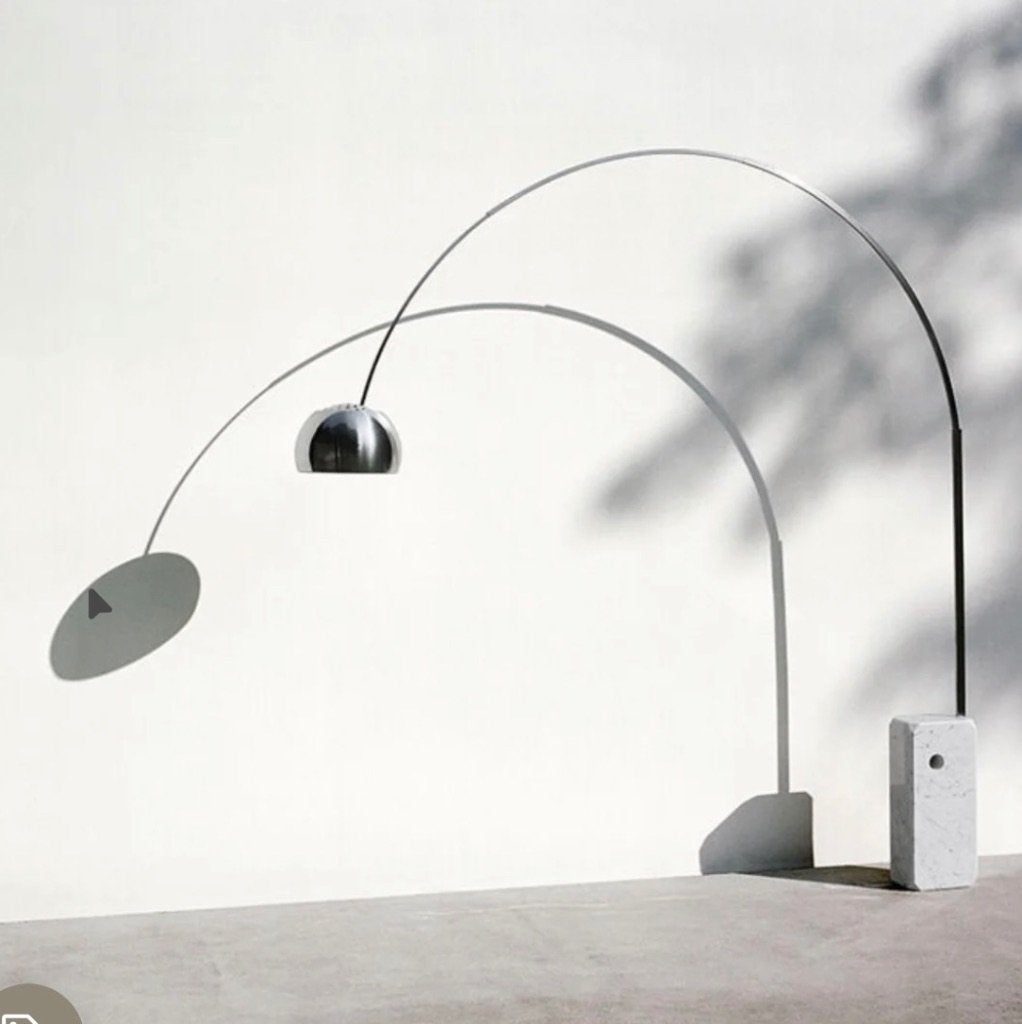 ARCO marmeren staande lamp, Huis en Inrichting, Ophalen, 200 cm of meer, E27 (groot), Zo goed als nieuw