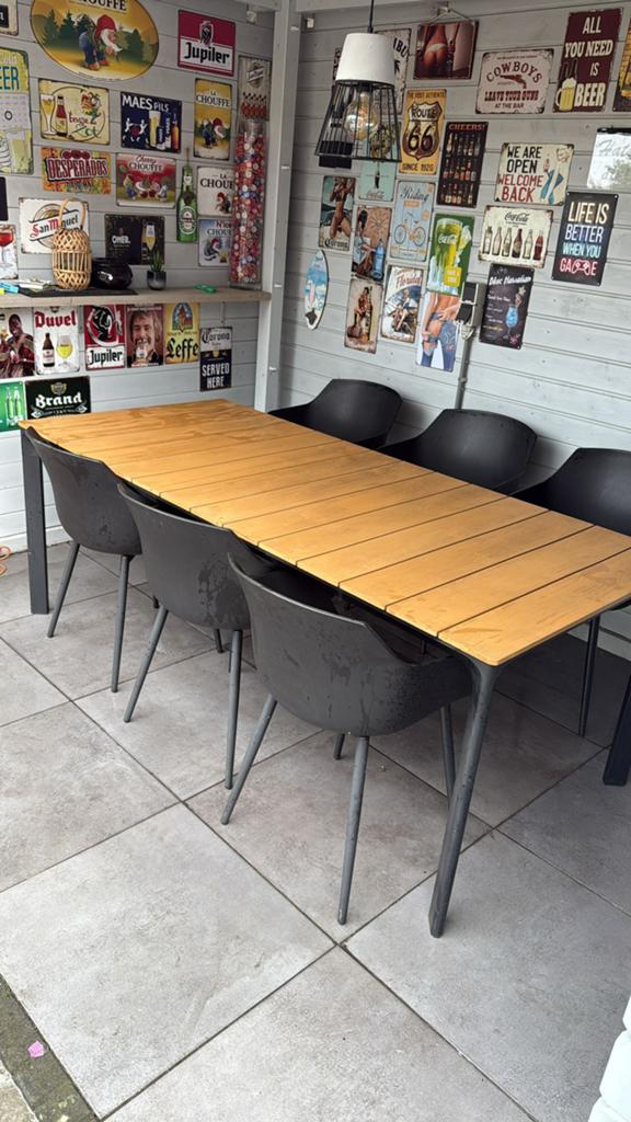Vinci exterioo tuinset met 6 stoelen polywood, Ophalen, Zo goed als nieuw