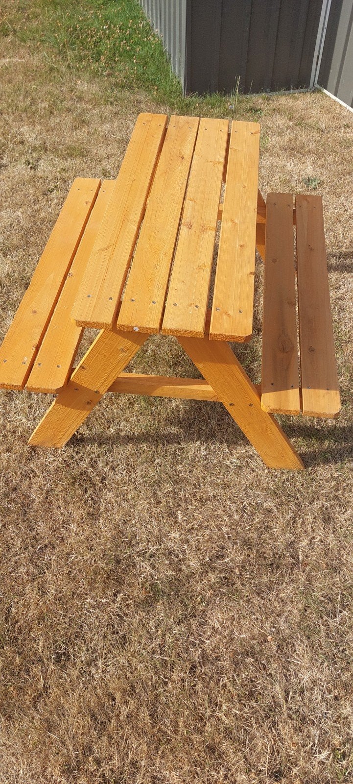 kinder picknicktafel, Tuin en Terras, Zo goed als nieuw, Rechthoekig, Hout, Ophalen