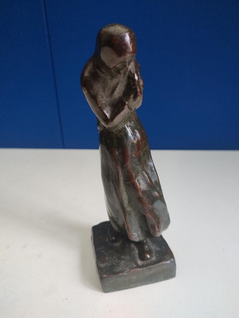 Brons beeldje "La Pleureuse " Achille Leys , hoogte 17 cm, Antiek en Kunst, Verzenden