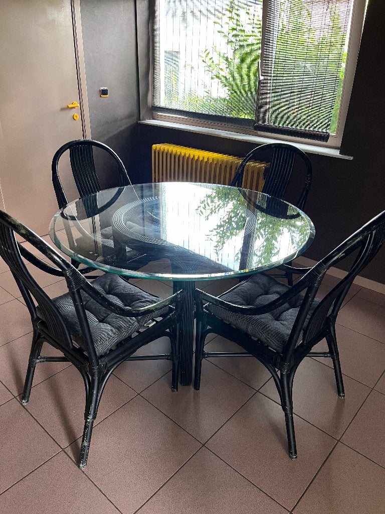 Eettafel met stoelen, Ophalen, Gebruikt, 100 tot 150 cm, Rond
