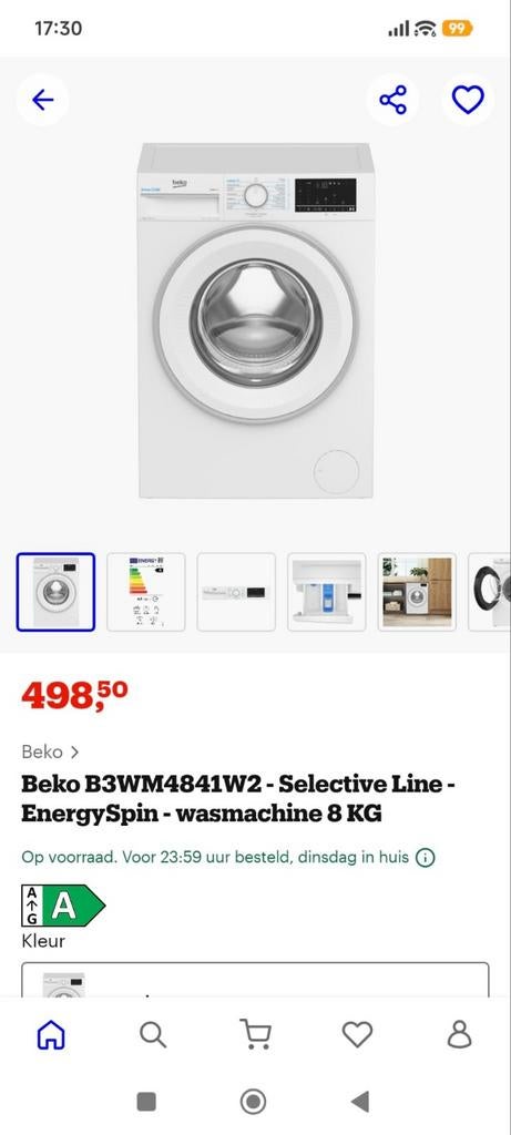 Splintermieuwe wasmachine Beko, Elektronische apparatuur, Ophalen