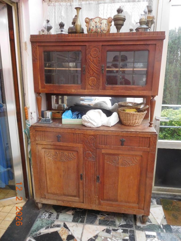 kast, Ophalen, Glas, 100 tot 150 cm, Grootmoeder