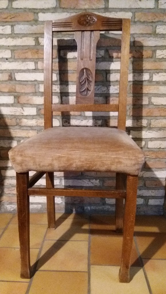 Chaise en bois sculpté - époque 1920, Maison & Meubles, Brun, Enlèvement, Utilisé, Une