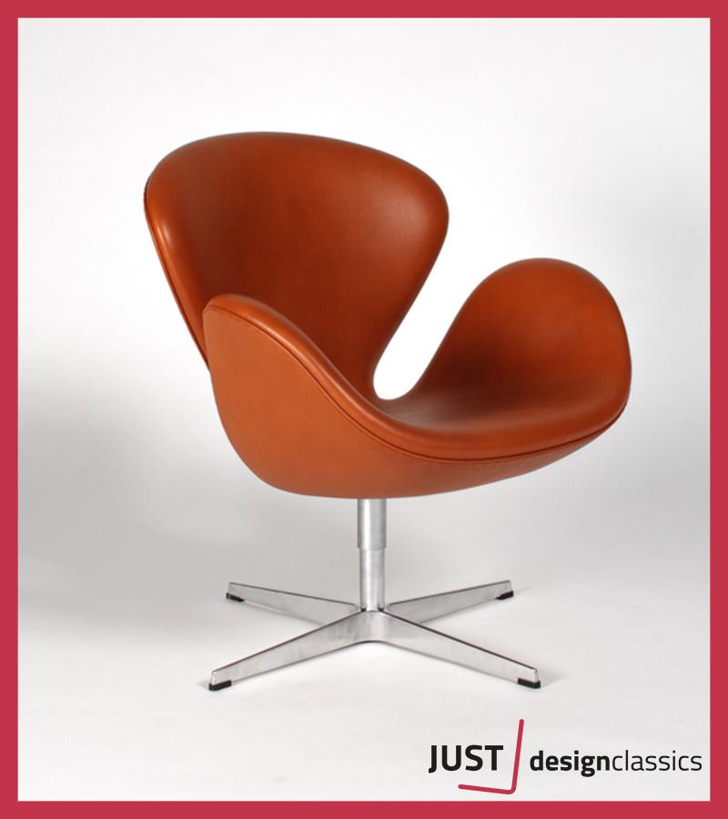 Swan Chair Fritz Hansen Arne Jacobsen Cognac Leder Nieuw, Enlèvement, Neuf