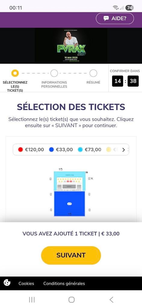 2 Entrées DJ FURAX LOTTO MONS, Tickets & Billets