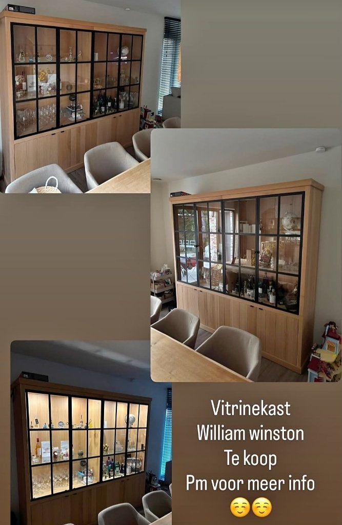 Vitrine kast, Huis en Inrichting, Kasten | Vitrinekasten, Ophalen, 200 cm of meer, 200 cm of meer, Minder dan 25 cm
