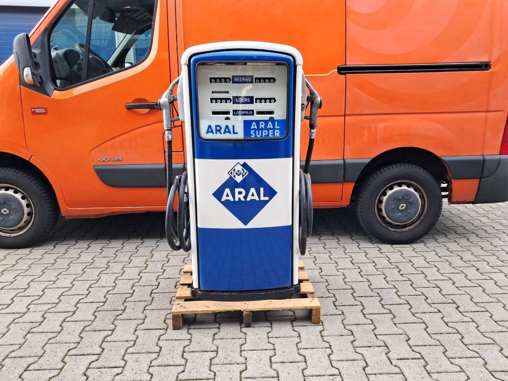Aral Emaille benzinepomp dubbel teller werk 2 tankpistolen, Ophalen, Gebruikt