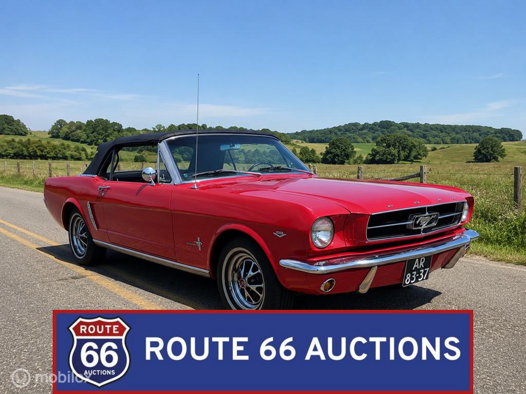Ford Mustang Cabriolet | 1965 | Route 66 Auctions, Auto's, Zwart, Bedrijf, Handgeschakeld, Overige carrosserie
