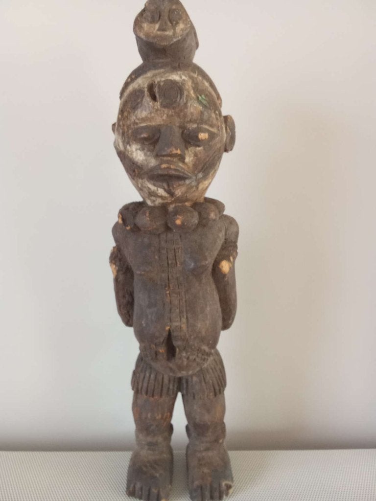 Afrikaans beeld krachtfiguur, Antiek en Kunst, Kunst | Beelden en Houtsnijwerken, Beeld, Hout, Bruin, Afrika