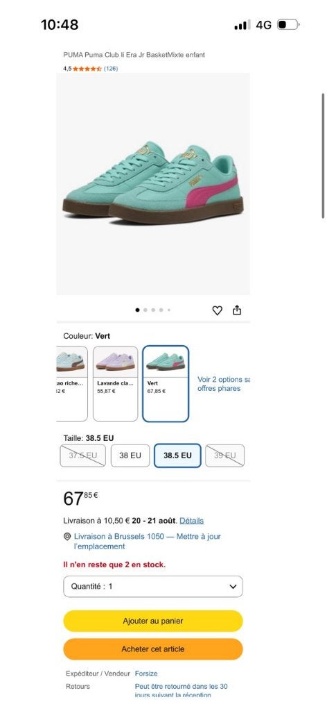 Puma Club li Era Jr - turquoise et fuchsia, Garçon ou Fille, Puma, Enlèvement, Utilisé