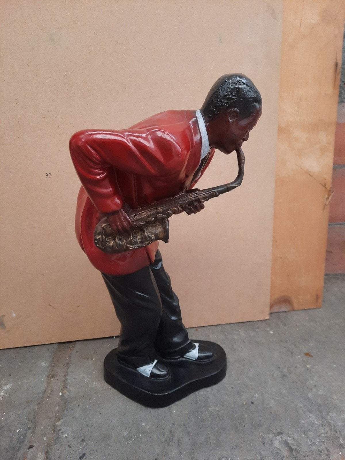 Amerikaanse Jazz saxofoon muzikant, Kunststof, Ophalen of Verzenden, 20 - 50 cm, Beeld