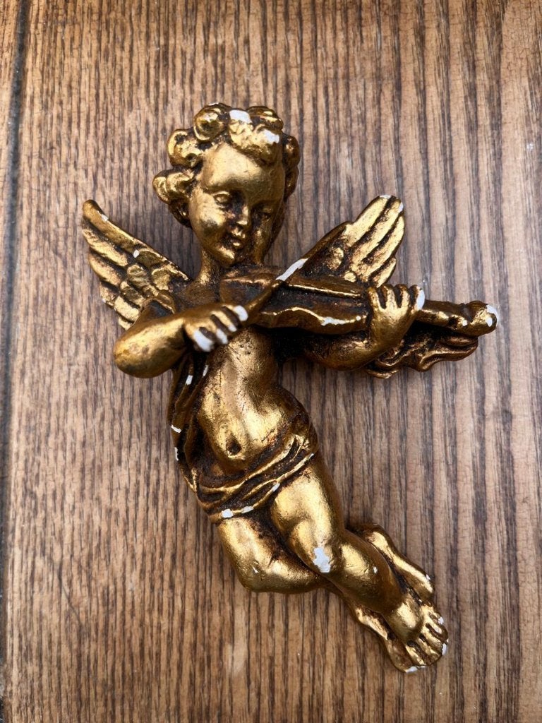 Muurfiguur Engel / Musicerende Cherubijn, Antiek en Kunst, Ophalen of Verzenden