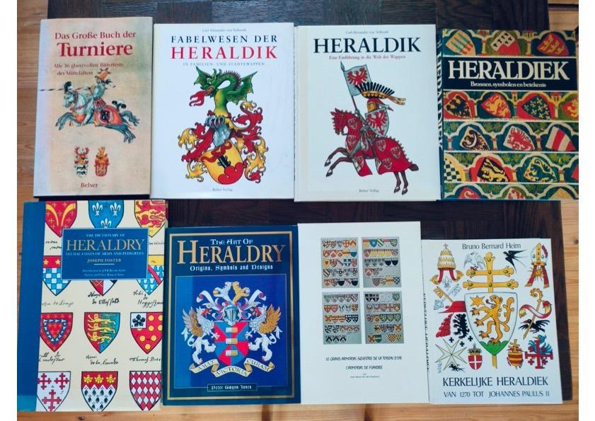 Lot met unieke boeken heraldiek, Ophalen, 20e eeuw of later, Zo goed als nieuw, Diverse auteurs