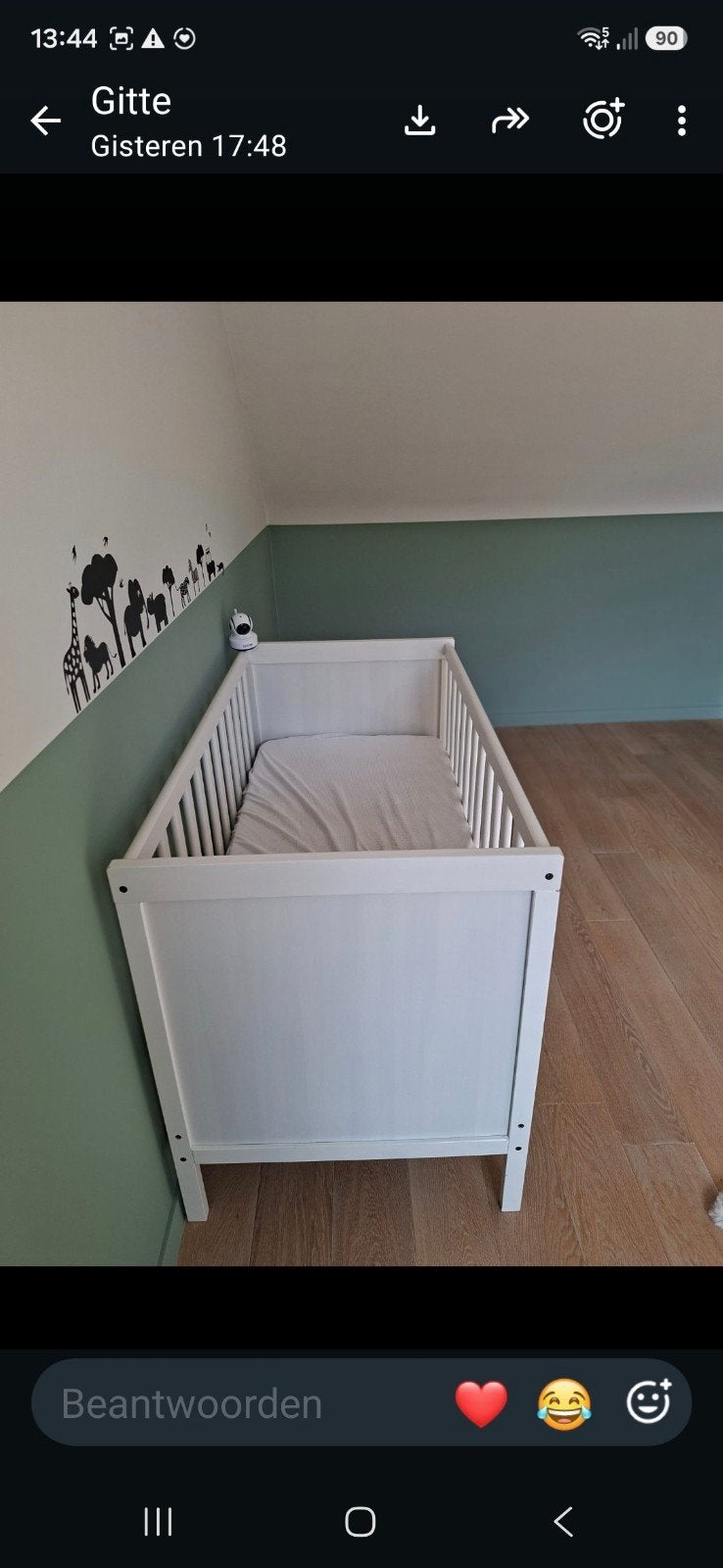 Prachtig babybedje, Ophalen