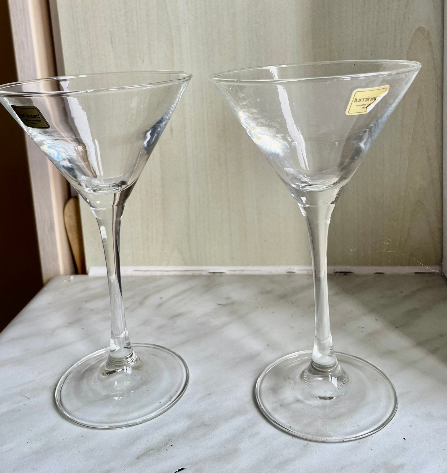 Deux et deux verres à martini ou à cocktail Luminarc vintage, Enlèvement ou Envoi, Comme neuf
