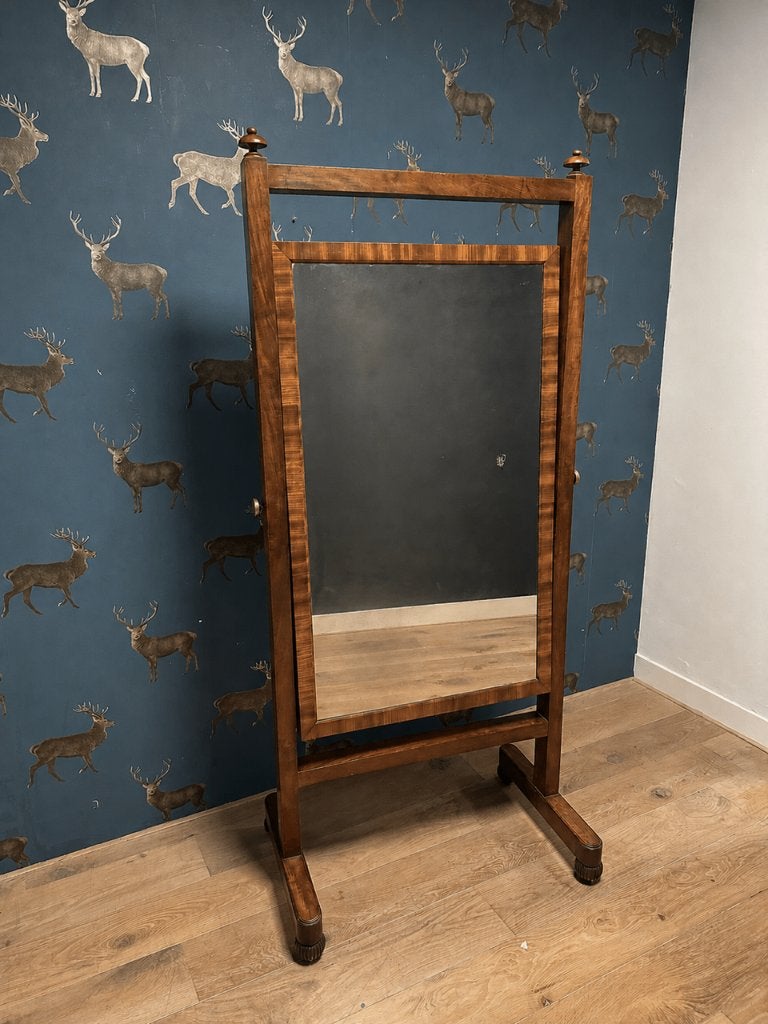 Antieke mahonie passpiegel, Antiek en Kunst, Verzenden