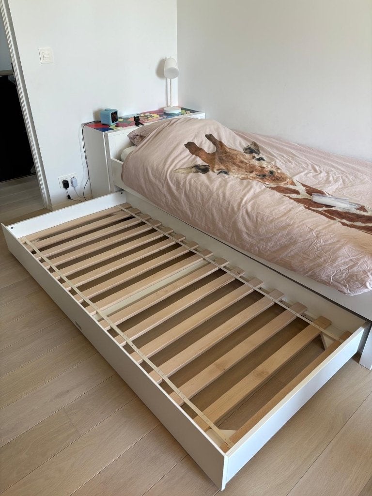 Bed Bopita Wit, Huis en Inrichting, Slaapkamer | Bedden, Gebruikt, Eenpersoons, 90 cm, 190 cm of minder, Hout, Wit, Ophalen