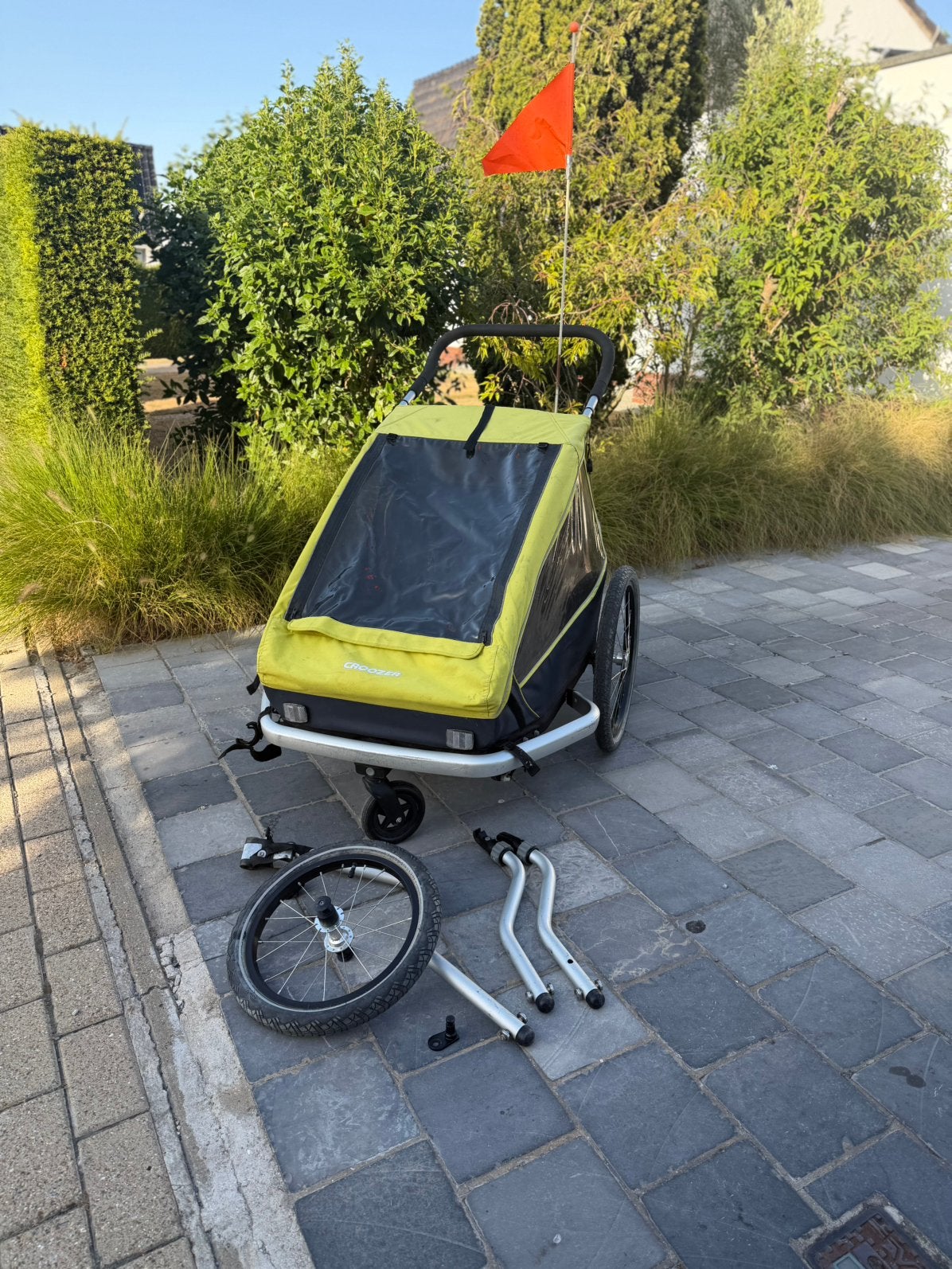 Fietskar Croozer For 2 Kids, recent model! Geen scheuren, Fietsen en Brommers, Ophalen, Opvouwbaar, 80 kg of meer, Zo goed als nieuw