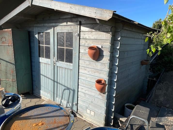 Tuinhuis 5 jaar oud - zelf af te breken, Tuin en Terras, Ophalen, Tuinhuis, 2 ramen, 250 tot 300 cm