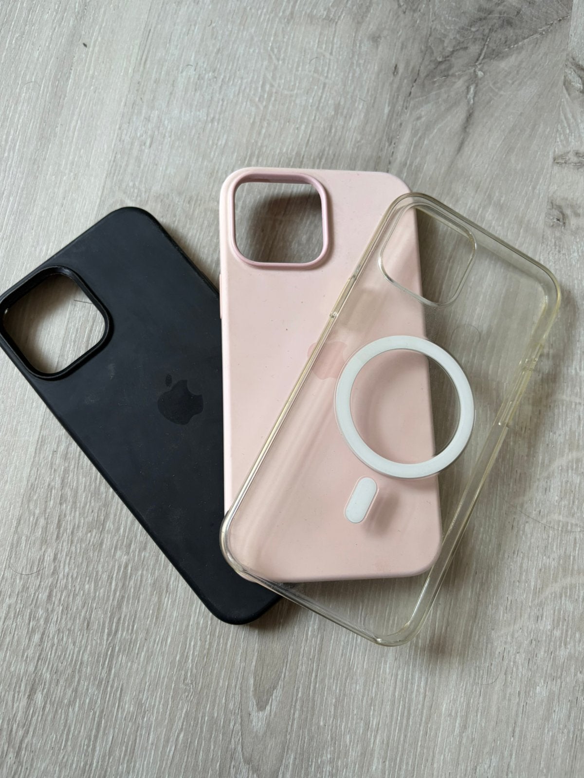 3 hoesjes iphone 12 pro max, Ophalen, Blauw, Transparant, Zo goed als nieuw