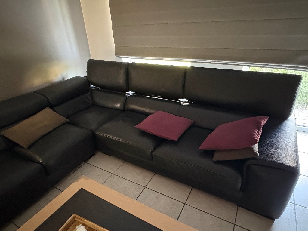 Lederen hoeksalon, Huis en Inrichting, Ophalen, Gebruikt, Eigentijds, Leer