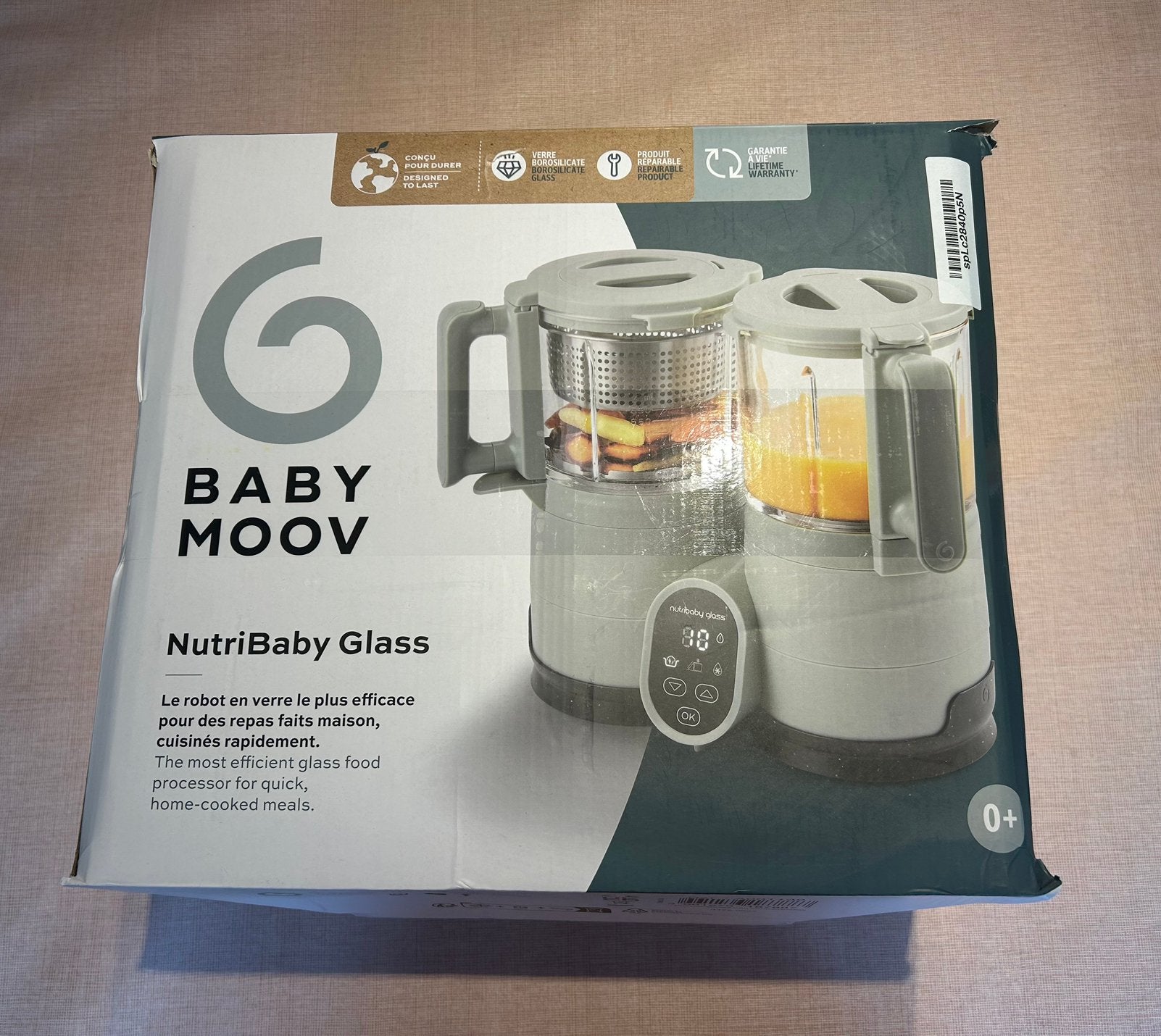 Babymoov Nutribaby Glass comme neuf, Enlèvement, Comme neuf, Préparateur de repas pour bébé, Babymoov