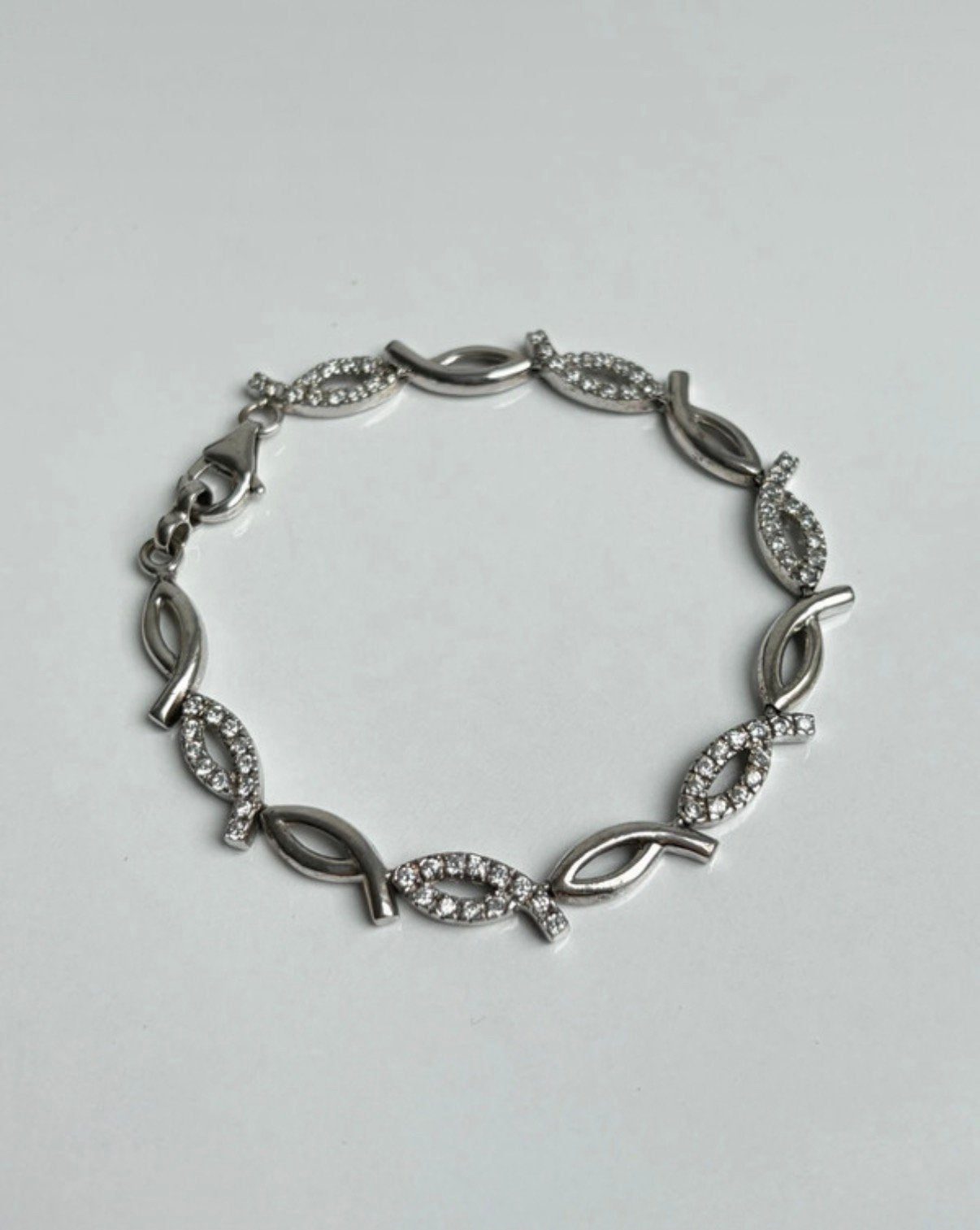 925 zilver armband diamanten patroon argent, Handtassen en Accessoires, Met bedels of kralen, Ophalen of Verzenden, Zo goed als nieuw