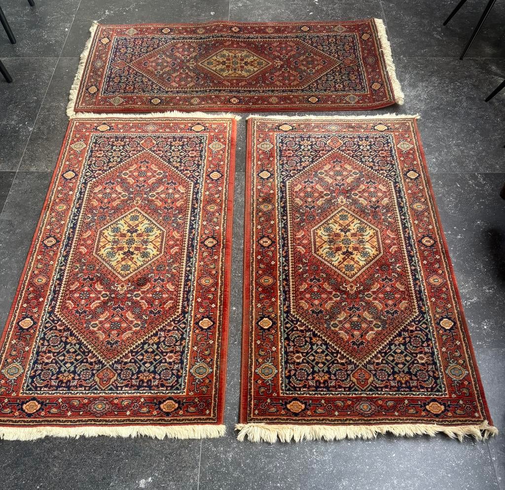 3 stuks geweven tapijt 100% zuivere wol, Huis en Inrichting, Stoffering | Tapijten en Vloerkleden, Ophalen, Groen, 50 tot 100 cm