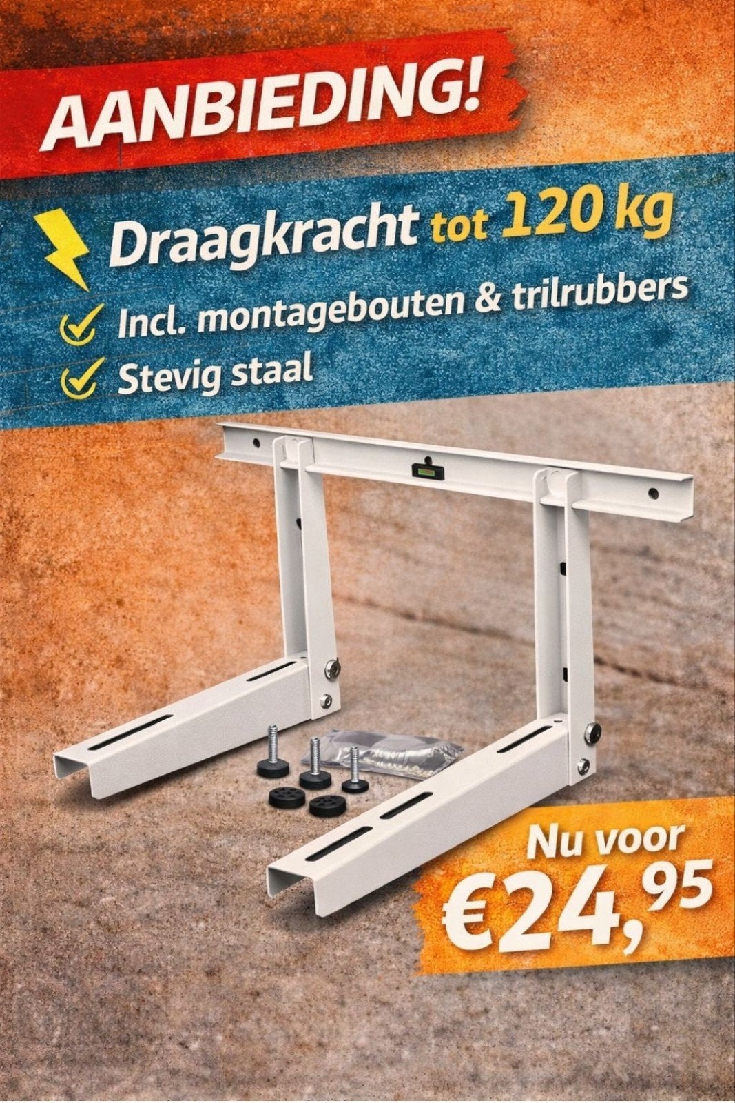 airco muur bevestigd 120 kilo, Ophalen