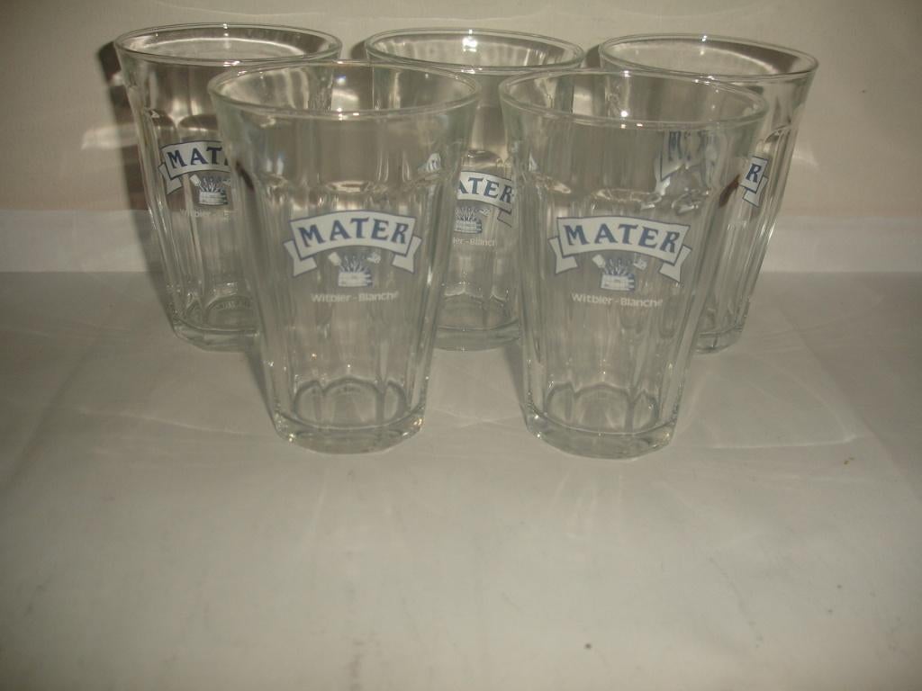 Bierglas Mater, brij. Roman, 5 stuks voor € 3,00, Ophalen of Verzenden, Zo goed als nieuw, Glas of Glazen, Overige merken