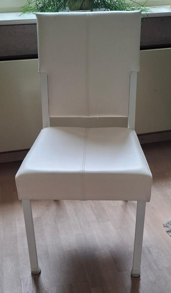 6 chaises, cuir blanc, Enlèvement, Blanc