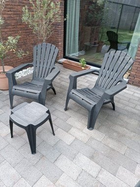Set van 2 Adirondack tuinstoelen met bijzettafeltjes, Ophalen, Kunststof