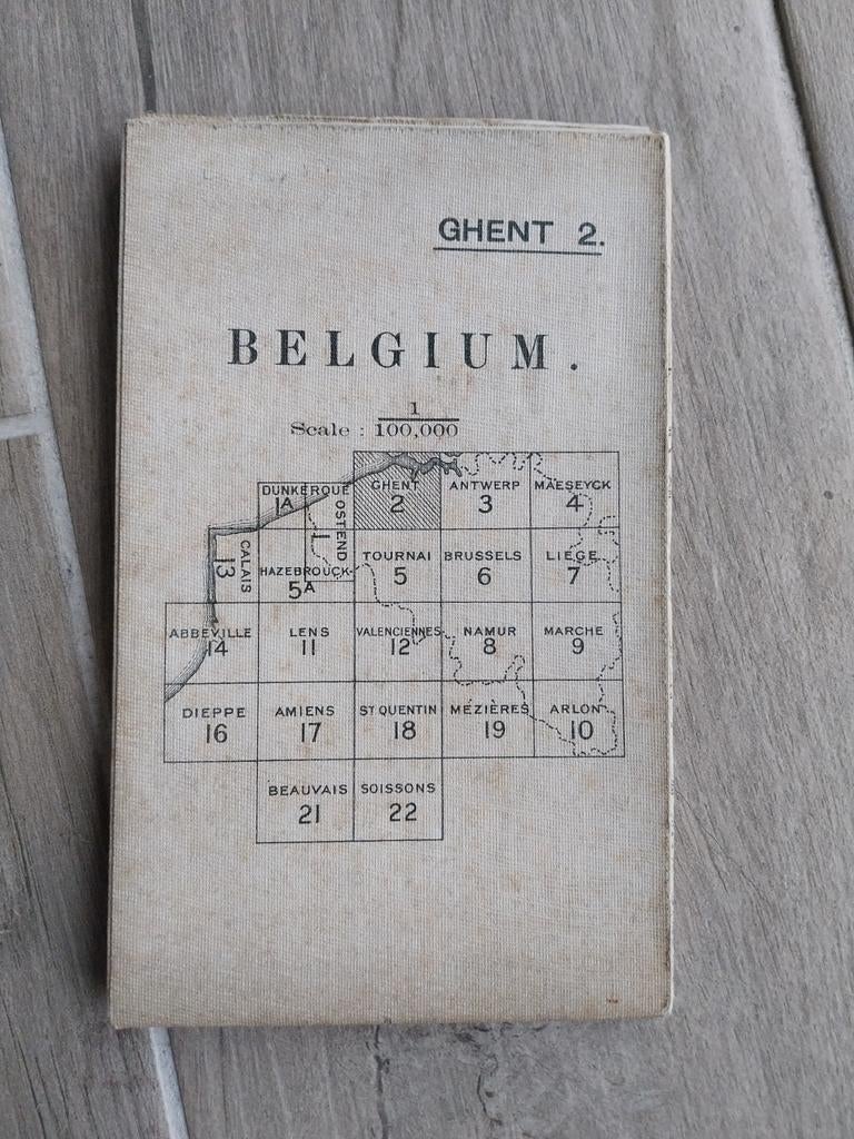 Britse stafkaart wo1 war office Gent 1916, Ophalen of Verzenden