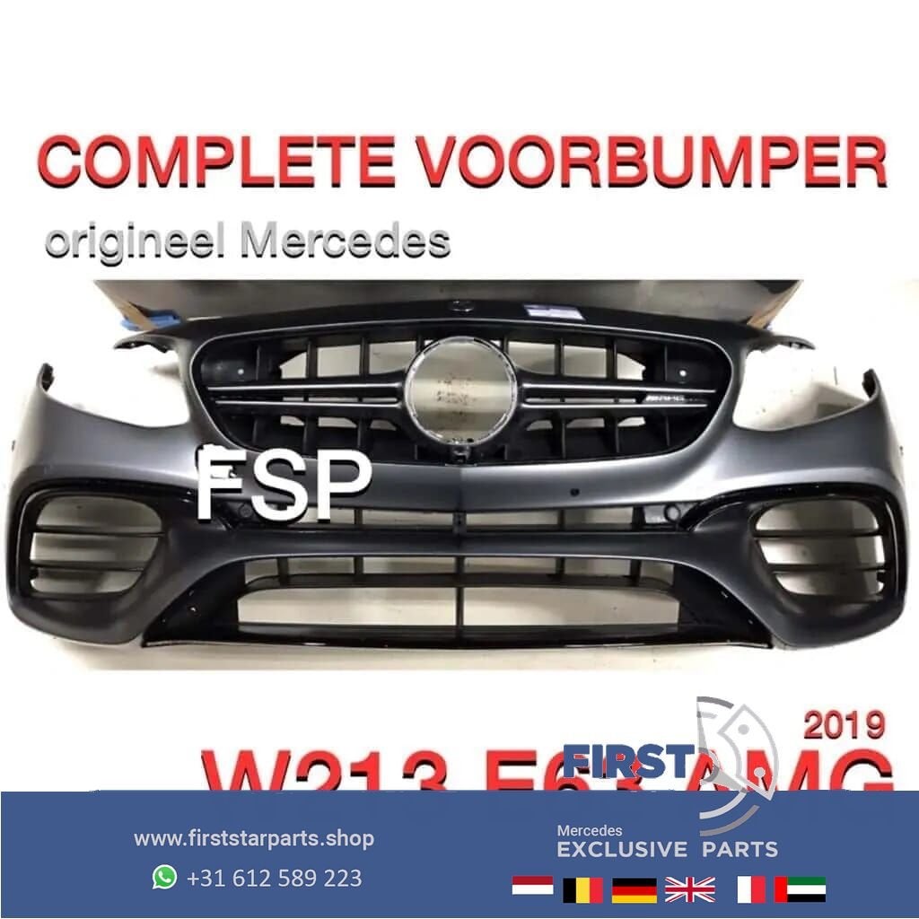 W213 S213 E63 AMG Voorbumper COMPLEET origineel Mercedes E K, Gebruikt, -, Voor, Ophalen of Verzenden
