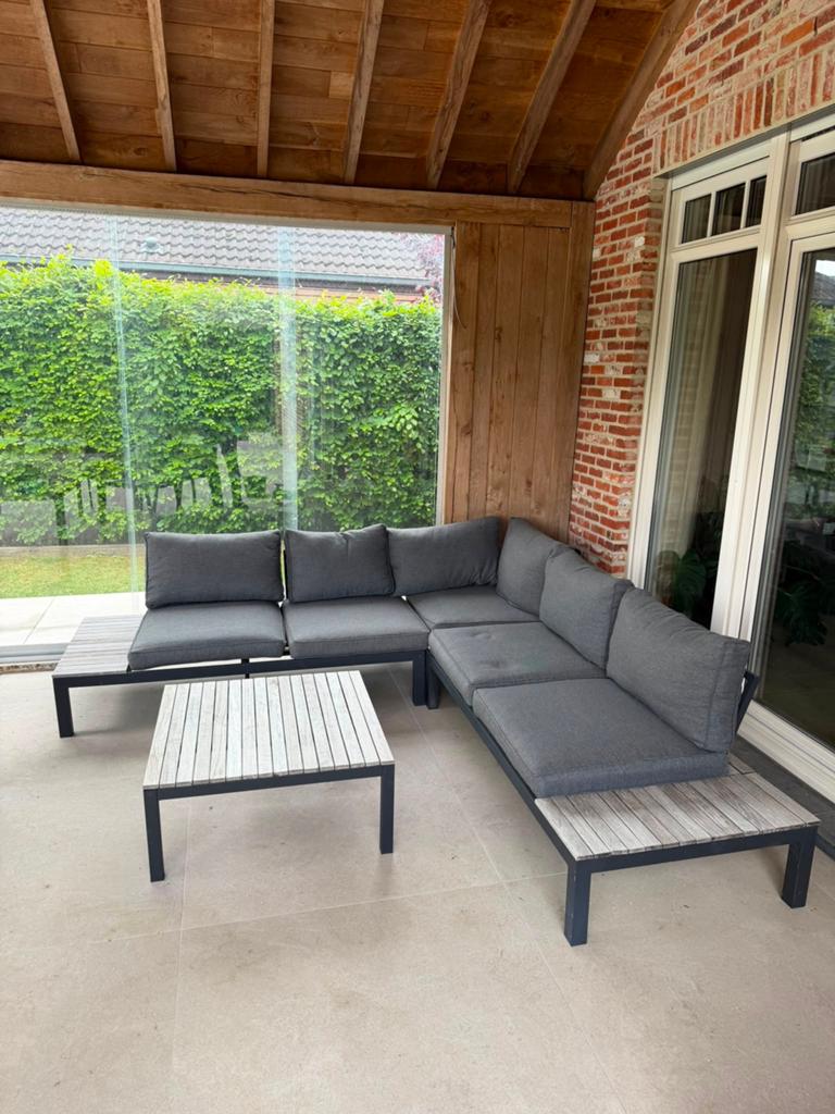 Ensemble de salon et table de jardin avec chaises, Jardin & Terrasse, Ensembles de jardin, Comme neuf, Salons de jardin, 6 places
