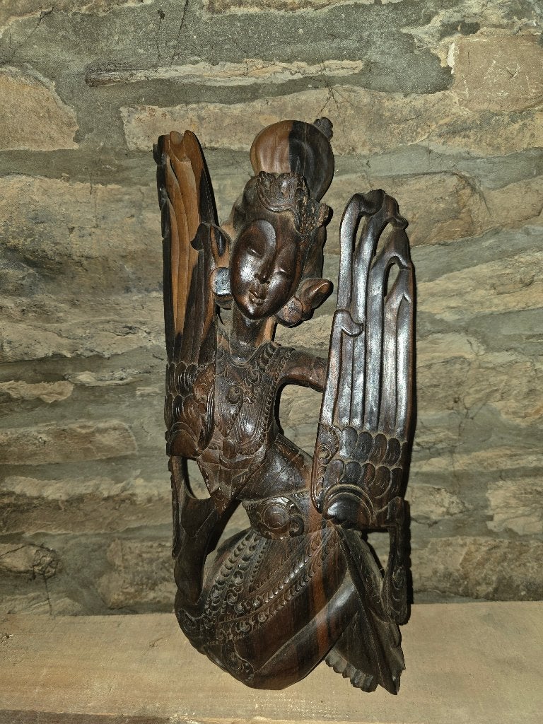 Standbeeld dansersfiguur Zuidoost-Azië hout, Antiek en Kunst, Houtsnijwerk, Handgemaakt, Ophalen of Verzenden, 20 - 50 cm